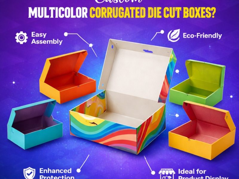 Custom Multicolor Corrugated Die Cut Boxes