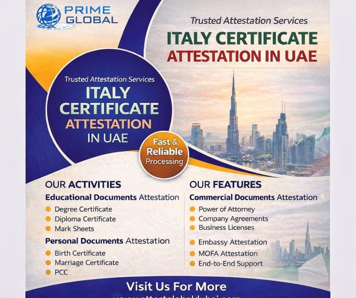 Italy Certificate Attestation in Dubai, UAE