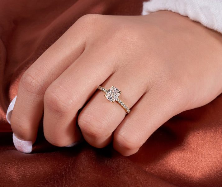 Looking for Cushion Cut Moissanite Diamond Engagement Ring? Lucid Gems Studio Has It