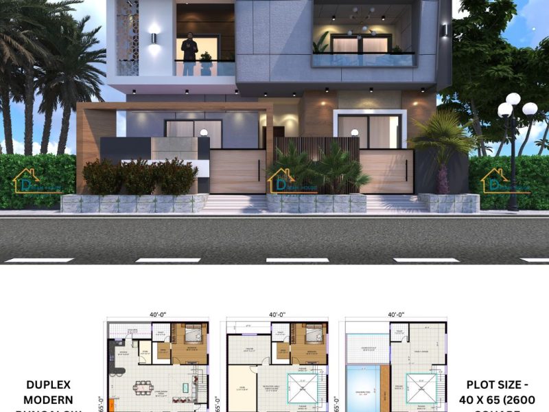 Modern Duplex Bungalow Design in Barwani