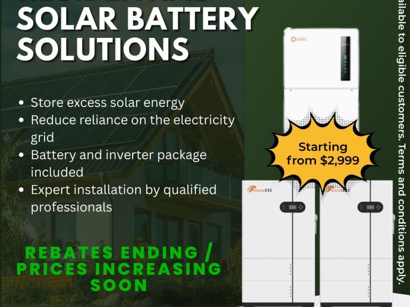 Residential Solar Battery Solutions – From $2,999*