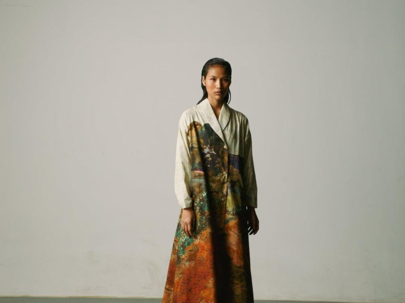Beirut Dress in Mosaic Print – Cotton Satin A-Line Dress | Cord Studio