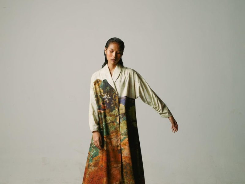 Beirut Dress in Mosaic Print – Cotton Satin A-Line Dress | Cord Studio