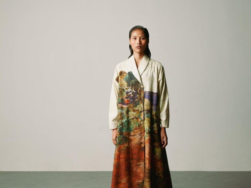 Beirut Dress in Mosaic Print – Cotton Satin A-Line Dress | Cord Studio