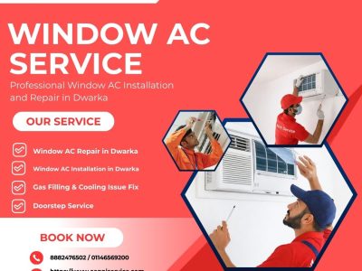 AC Installation(Window ) With Skirting Material