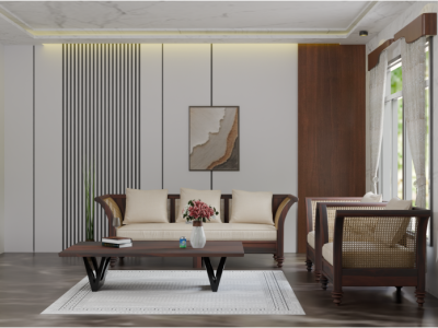 Premium Wooden Sofa Set for Living Room – Stylish & Durable Furniture