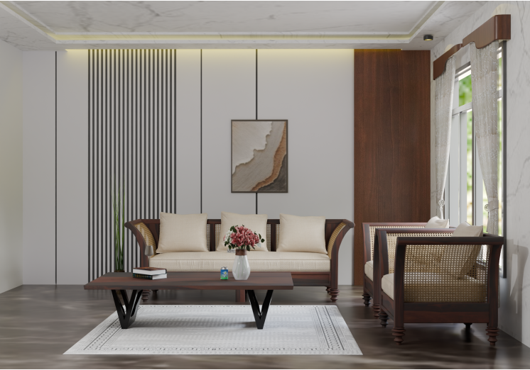 Premium Wooden Sofa Set for Living Room – Stylish & Durable Furniture