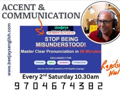 Beejay,s American Accent MasterClassfor S/W Professionals and AI StartupEntrepreneurs