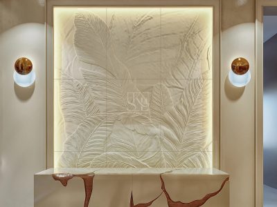 Organic Banana Leaf Pattern Wall Panels by Stone Art By SKL