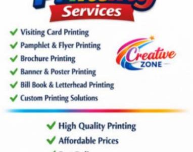 Creative Zone | Visiting Cards Flyers Brochure Printing Done | Call Now | 425