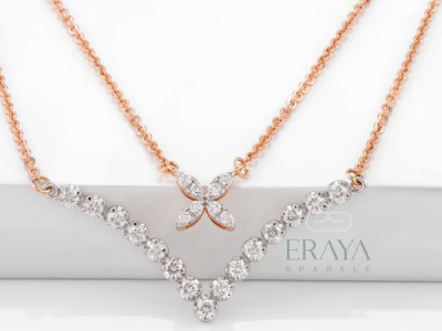 V Shaped Diamond Necklace | Modern Labgrown Jewellery Design