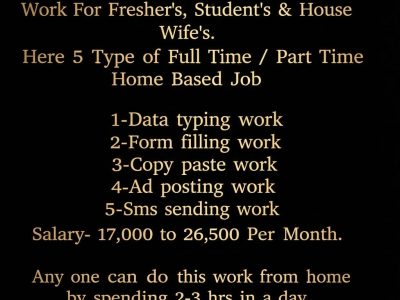 Full Time / Part Time Home Based Data Entry Jobs