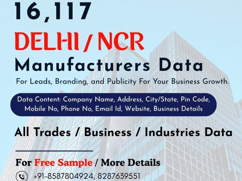 Delhi NCR Manufacturing Companies List - 16117 Manufacturers Data