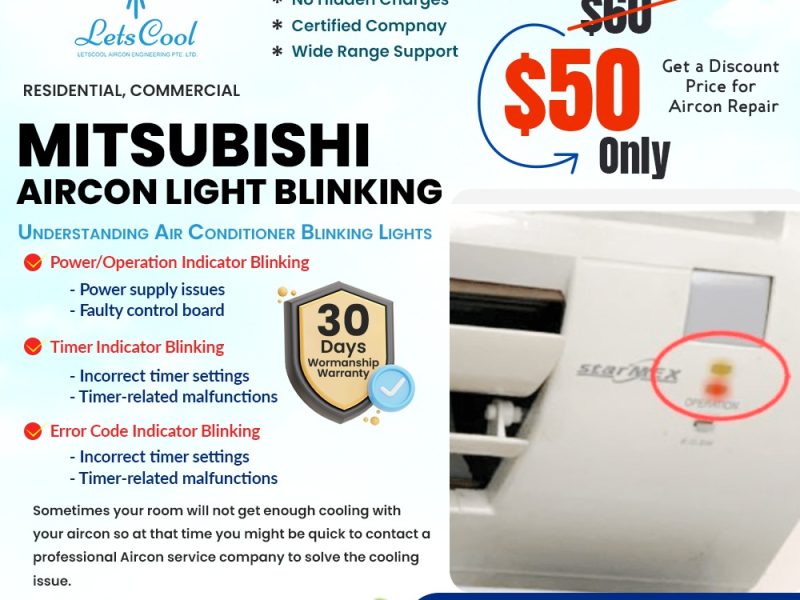 Mitsubishi aircon light blinking