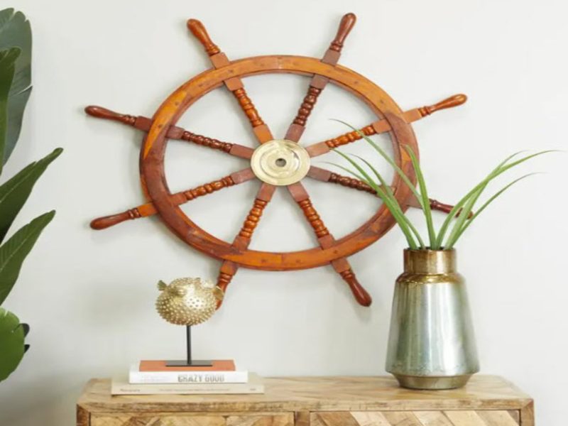 Classic Nautical Ship Wheel Wall Decor for Coastal Homes | GLOBEDECOR