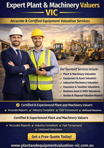 Expert Plant & Machinery Valuers VIC – Accurate Equipment Valuation Services