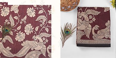 Buy Designer Sarees for Women | Kalamkari & Chanderi sarees
