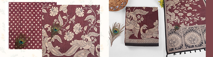 Buy Designer Sarees for Women | Kalamkari & Chanderi sarees