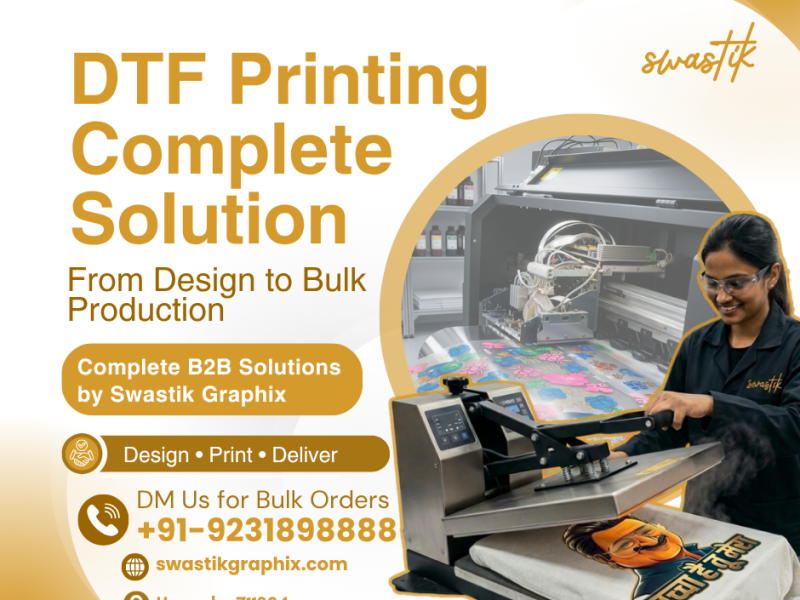 DTF Printing, Hot Fix Rhinestone, Heat Transfer Sticker, Screen Printing & Embroidery - Swastik Graphix
