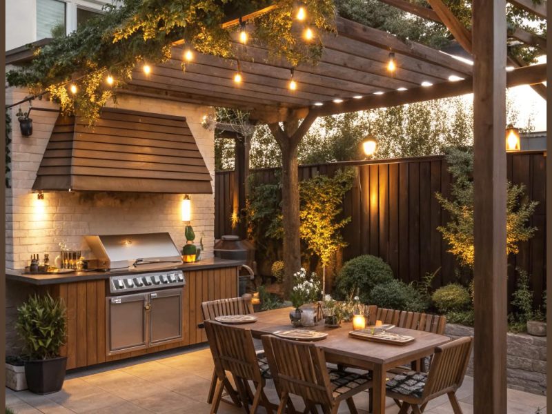 Teak Wood Pergola Uae | Hardwood Pergola | Backyard Pergola Dubai.