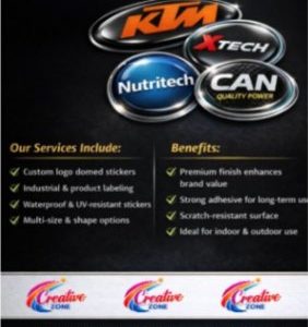 Creative Zone | Premium Doom Stickers Printing 3D Finish | Call Now | 425