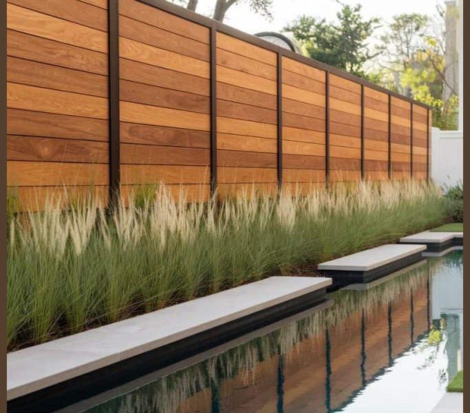 Swimming Pool Wooden Fences Uae | Kids Play Area Fences Uae.