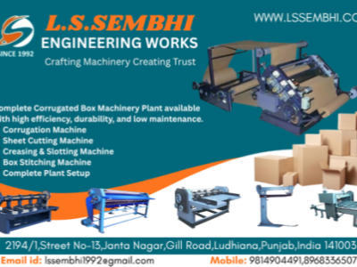 Corrugation Machine and Box Making Machinery Manufacturers In Ludhiana, Amritsar, Punjab India