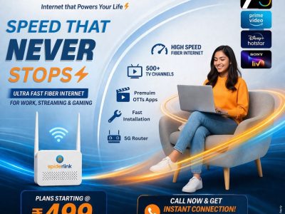 Superfast 400 Mbps Fiber Internet Deal in Jaipur | Spiderlink