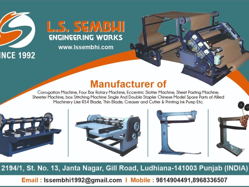 Corrugation Machine and Box Making Machinery Manufacturers In Ludhiana, Amritsar, Punjab India