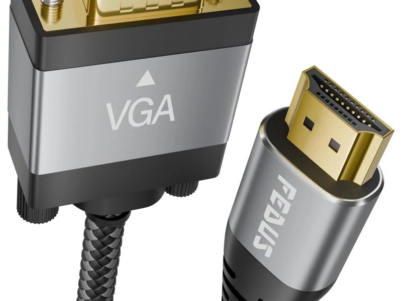 FEDUS HDMI to VGA Cable Adapter 1080P@60Hz Uni-Directional HDMI Computer to VGA Monitor Cable (Male to Male) Compatible for Computer, Desktop, Laptop, PC, Monitor, Projector, HDTV, Roku, Xbox