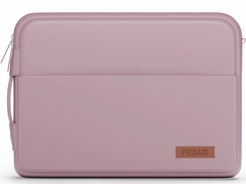 FEDUS ORO Premium Vegan Leather Laptop Sleeve Bag Case, Shockproof Office Laptop Cover Pouch Carrying Bag with Accessory Pocket & Handle for MacBook, HP, Dell, Lenovo, Asus for Men & Women