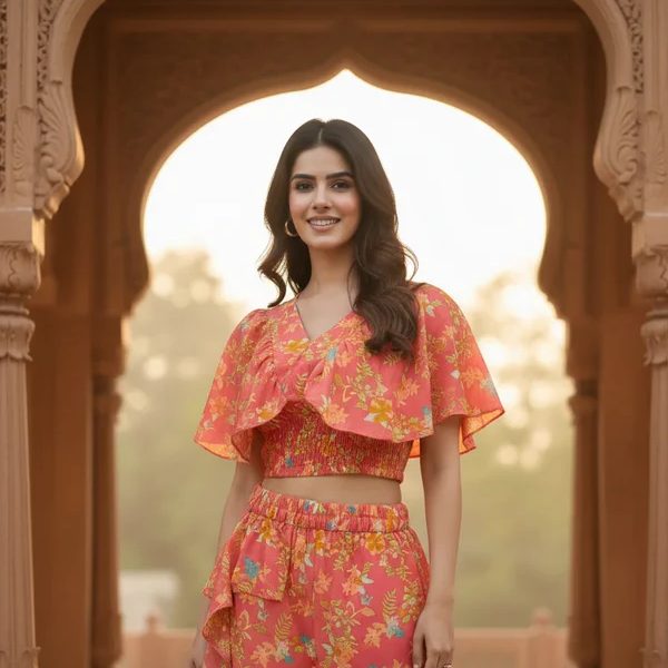 Shop Trendy Women’s Floral Printed Ruffle Co-Ord Set