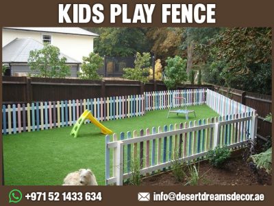 Swimming Pool Wooden Fences Uae | Kids Play Area Fences Uae.