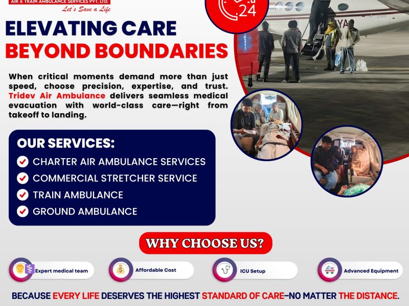 The Air Ambulance Services in Patna have gained the top position