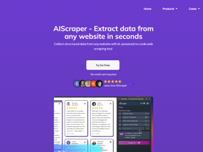AIScraper AI-powered web scraping tool for effortless data extraction