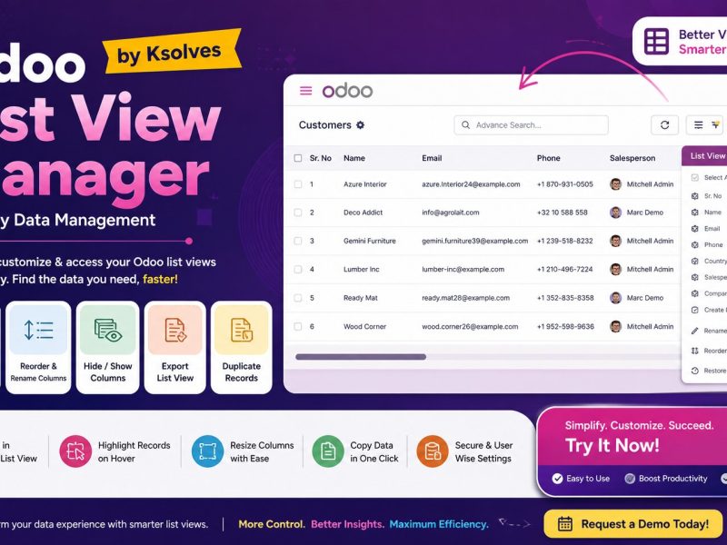 Odoo List View Manager by Ksolves | Simplify Data Management