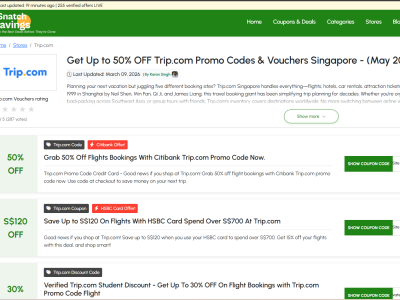 Latest Trip.com Promo Codes - 50% OFF | SnatchSavings Singapore