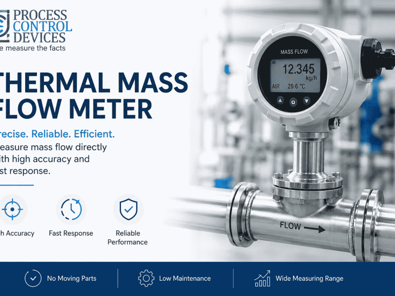 Industrial Thermal Mass Flow Meter for Gas Flow Monitoring