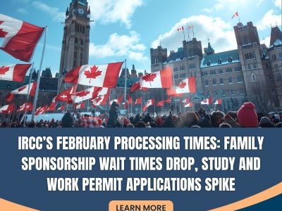 IRCC Feb Processing Times: Sponsorship Up, Study & Work Permits Delayed
