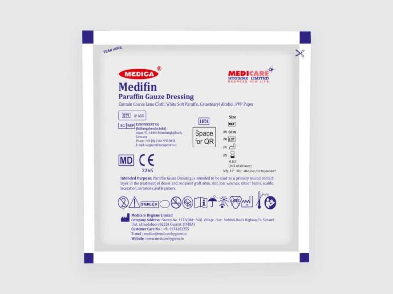 Medifin – Sterile Paraffin Gauze Dressing Manufacturer, Supplier & Global Exporter | Medicare Hygiene Ltd.