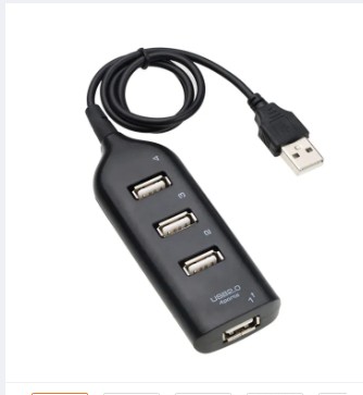 USB 2.0 Hi Speed Hub 4 Port Splitter Hub USB Adapter for PC Laptop Notebook Receiver Computer Peripherals Accessories -black