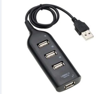 USB 2.0 Hi Speed Hub 4 Port Splitter Hub USB Adapter for PC Laptop Notebook Receiver Computer Peripherals Accessories -black