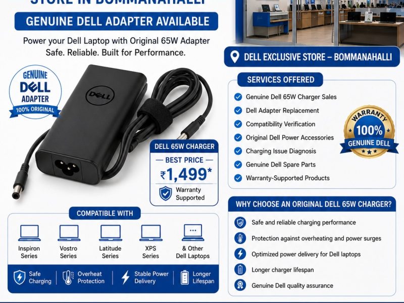 *Dell 65W Charger Price Store in Bommanahalli | Genuine Dell Adapter Available*