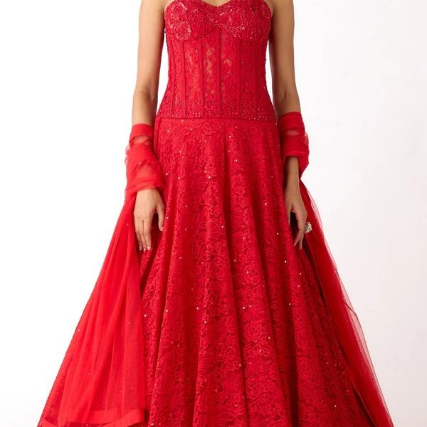 Buy Designer Corset Lehengas Online in USA | Basanti Kapde Aur Koffee