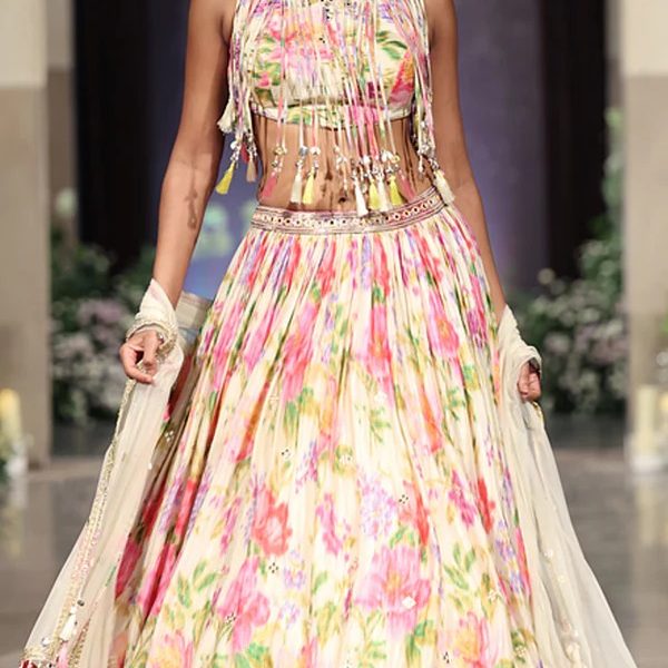 Buy Designer Corset Lehengas Online in USA | Basanti Kapde Aur Koffee