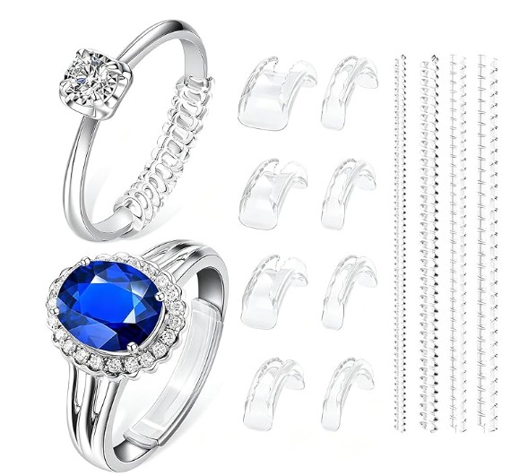 Ottemax Ring Sizers for Loose Rings - 12Pack, 12 Sizes, Ring Guards for Women& Men Loose Rings, Invisible Resizer Design for Spacers & Tighteners, Fits Bands Width to 1mm-8mm