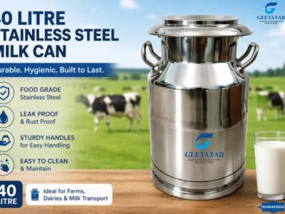 40 Litre Stainless Steel Milk Can – Food-Grade AISI 304 | Geeta Fab
