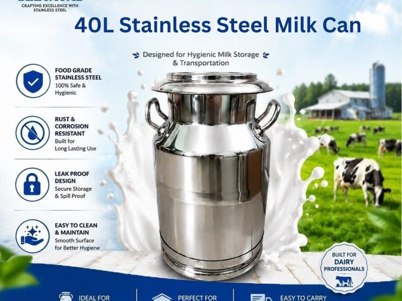 Buy 40 Litre Stainless Steel Milk Can at Best Price - Geeta Fab