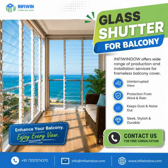 Glass Shutters for Balcony with Modern Style