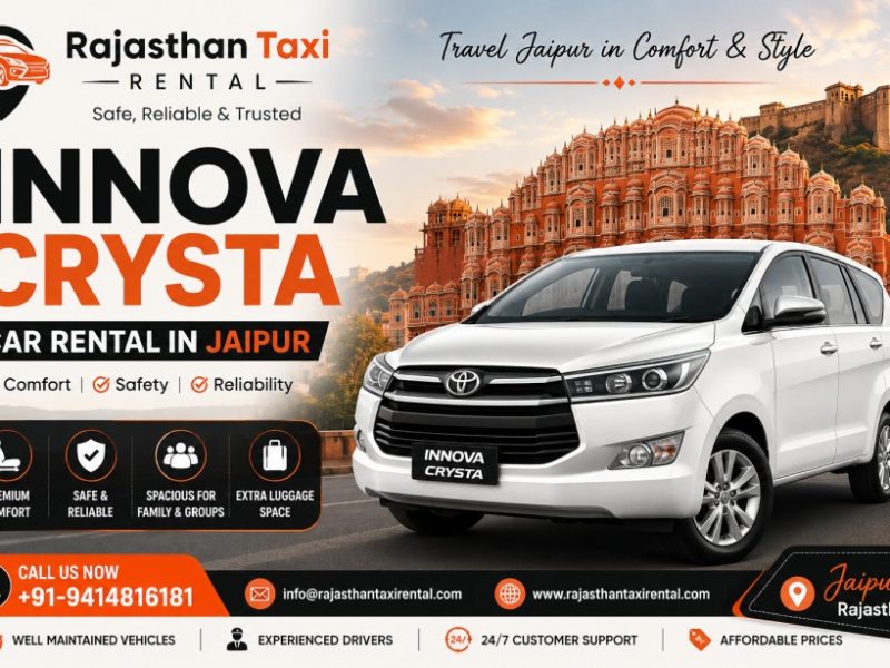 Innova Crysta Car Rental in Jaipur – Luxury, Comfort & Reliable Travel